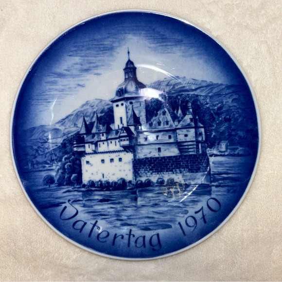 Vintage Datertag 1970 Castle Pfalz In The Rhine Collector's Plate - Father's Day - Picture 3 of 6